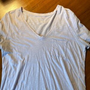Madewell Whisper Cotton v-neck tee pale blue